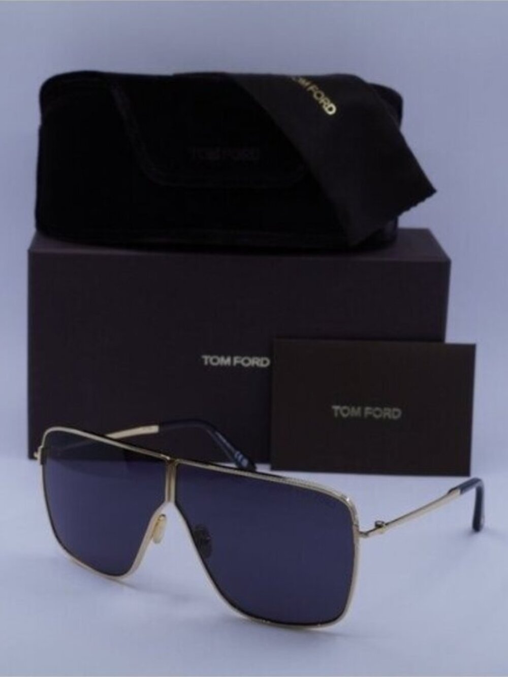 Tom Ford FT1159 30A Huxley Aviator Sunglasses - Shiny Deep Gold/Smoke